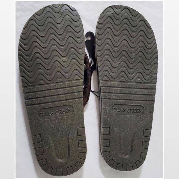New Falls Creek Mens Flip Flops Shoes Outdoor Brown Tan Size 9 Slip On - Picture 11 of 15